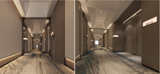 Koridor Lounge Alanı için GLM Dekoratif Otel Duvar Panelleri Kaplamalı Lake Ahşap
