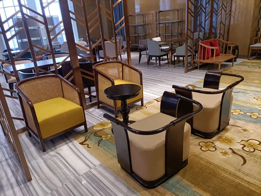 Gelaimei Otel Lobi Mobilyaları Masif Ahşap Çay Masalı Kolay Sandalye OEM Hoş Geldiniz