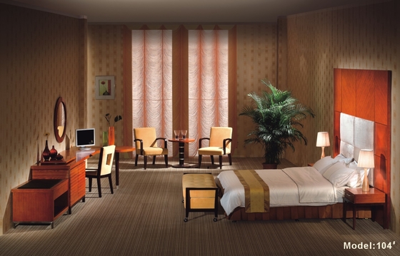Gelaimei Kiraz Rengi Otel Yatak Odası Mobilya Takımları, Masif Ahşap Tuvalet Masası ile