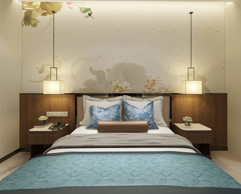 Modern Otel Yatak Odası Mobilya Setleri Platform Yatak King Size
