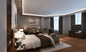 Özelleştirilmiş Otel Yatak Odası Mobilya Takımları Ceviz Kaplama Yatak E1 Kontrplak