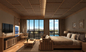 Lüks Otel Misafir Odası Mobilyaları meşe kaplama çift kişilik yatak OEM ODM karşılama