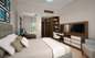 ISO18001 Ceviz Rengi Otel Misafir Odası Mobilyaları Parke Ofis Masası Modern Stil