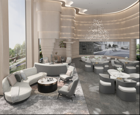 Metal Elementli Modern Otel Lobi Mobilyaları Açık Renk Çevre Dostu